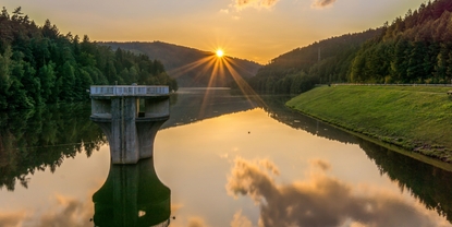Foto do reservatório de água de Marbach (Alemanha)