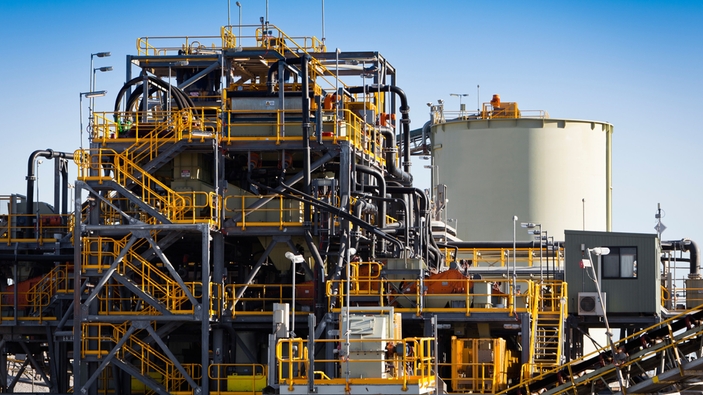 Planta de processamento em mina de lítio