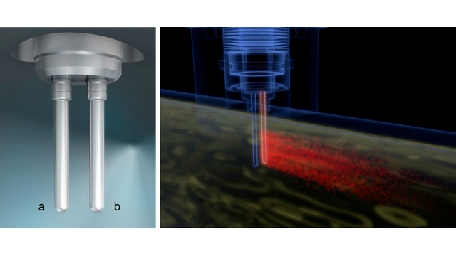Figura mostrando a sonda de um medidor de vazão mássica por dispersão térmica