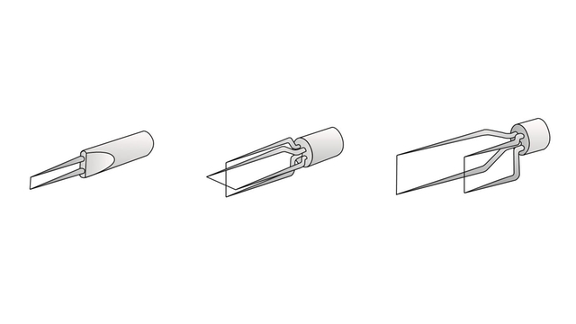 Figura de diferentes designs de anemômetros de fio quente