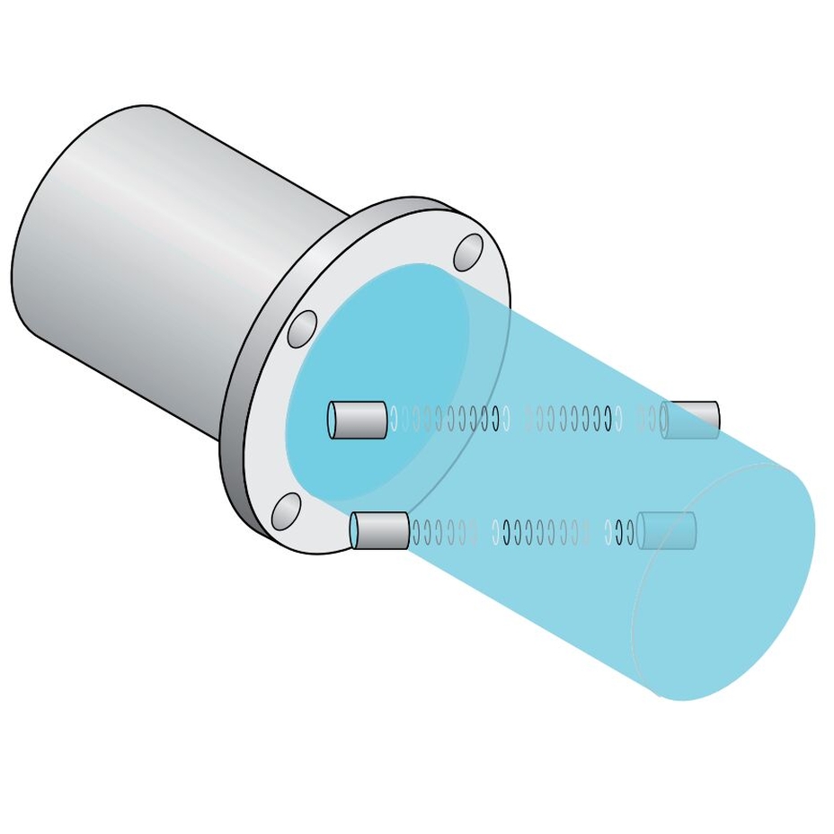Figura mostrando um sensor ultrassônico em linha