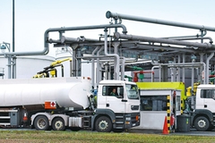 Picture of custody transfer measuring point in a truck loading station Picture of custody transfer measuring point in a truck loading station