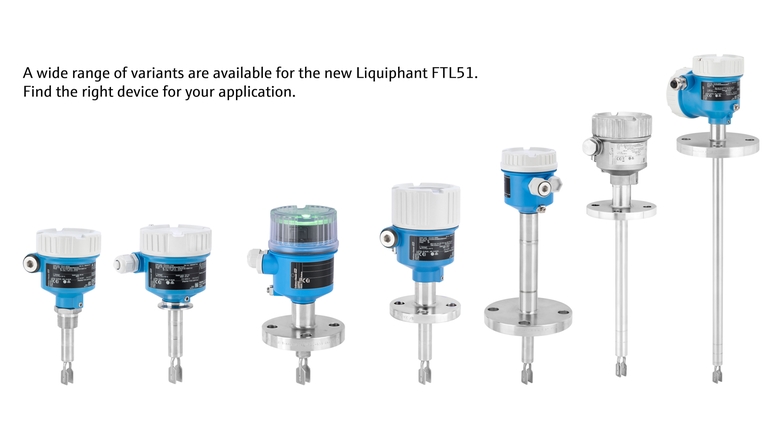 O novo Liquiphant  FTL51B vem com uma variedade de oções