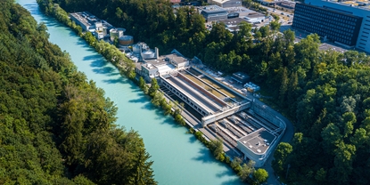 Estação de tratamento de água na Suíça