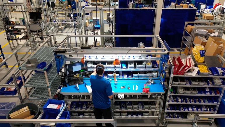 Imagem da produção da Endress+Hauser Temperature+System Products EUA